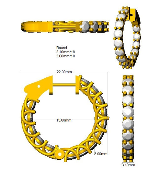 SE6907 — Earrings - 9k Yellow Gold detail
