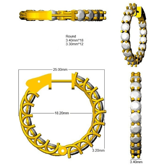SE6908 — Earrings - 9k Yellow Gold detail