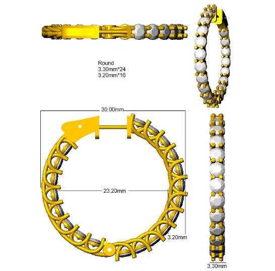 SE6909 — Earrings - 9k Yellow Gold detail