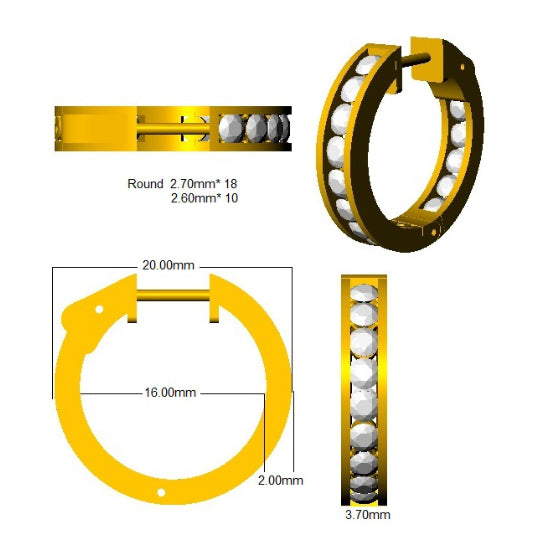 SE6910 — Earrings - 9k Yellow Gold detail