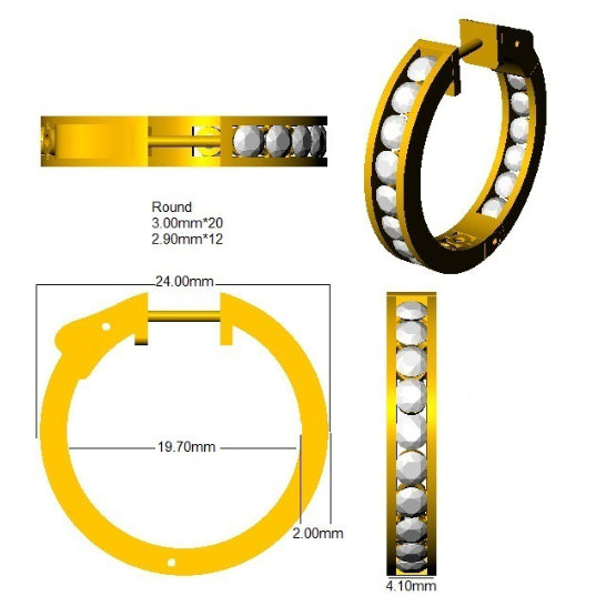 SE6911 — Earrings - 9k Yellow Gold detail