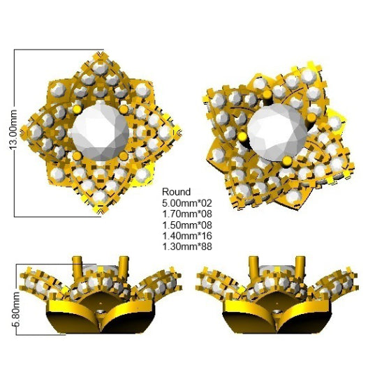 SE6918 — Earrings - 9k Yellow Gold detail