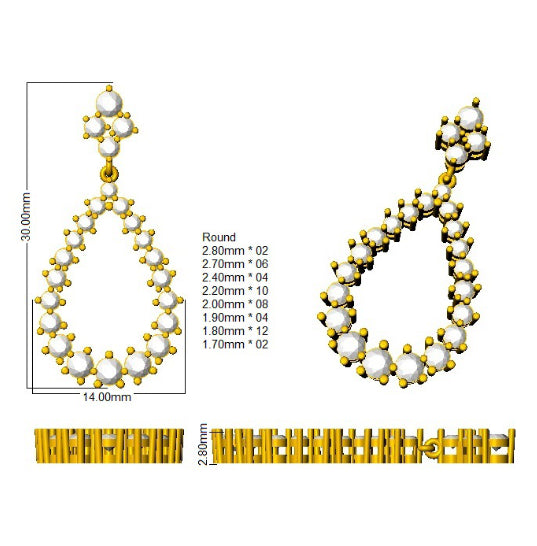 SE6929 — Earrings - 9k Yellow Gold detail