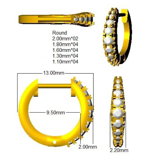 SE6931 — Earrings - 9k Yellow Gold detail