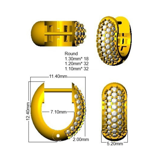 SE6935 — Earrings - 9k Yellow Gold detail