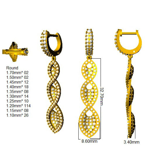 SE6937 — Earrings - 9k Yellow Gold detail