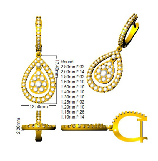 SE6938 — Earrings - 9k Yellow Gold detail