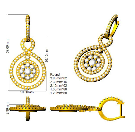 SE6939 — Earrings - 9k Yellow Gold detail