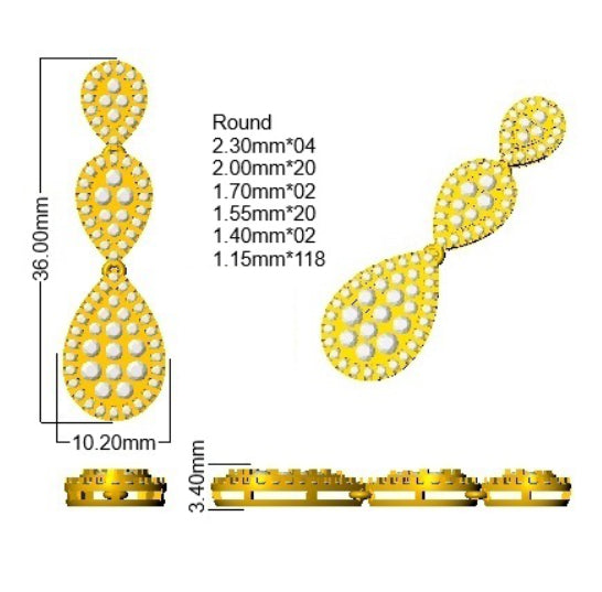 SE6940 — Earrings - 9k Yellow Gold detail