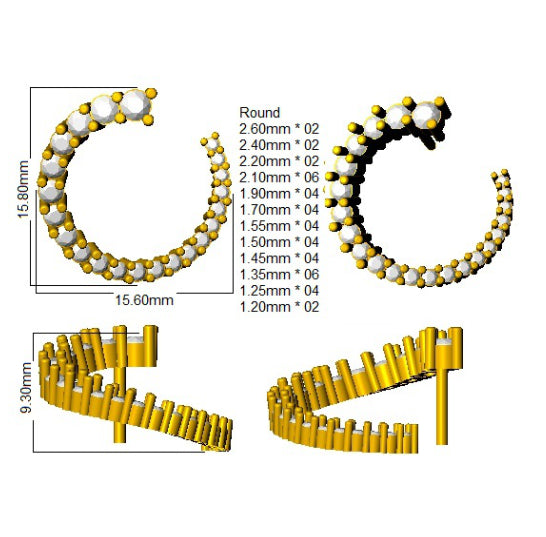 SE6942 — Earrings - 9k Yellow Gold detail