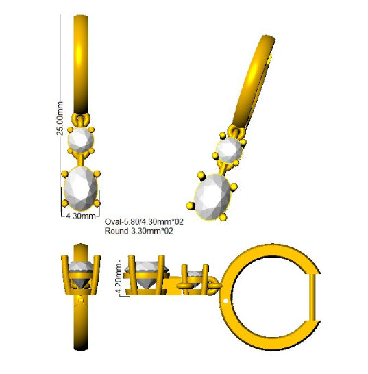 SE6948 — Earrings - 9k Yellow Gold detail