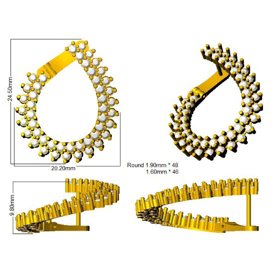SE6950 — Earrings - 9k Yellow Gold detail