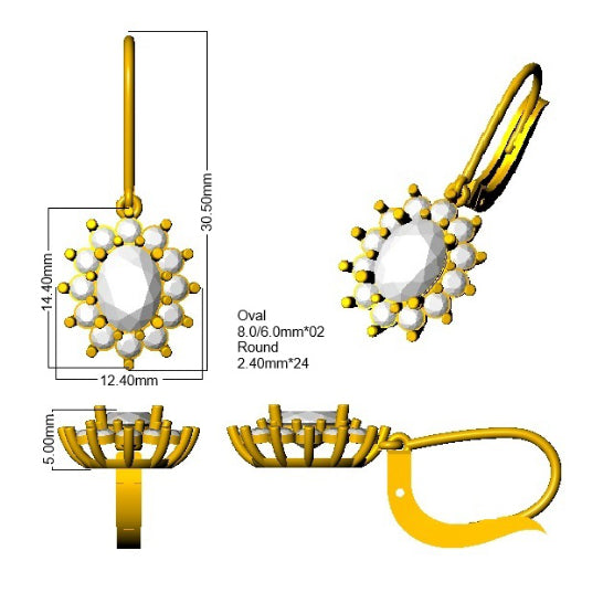 SE6951 — Earrings - 9k Yellow Gold detail