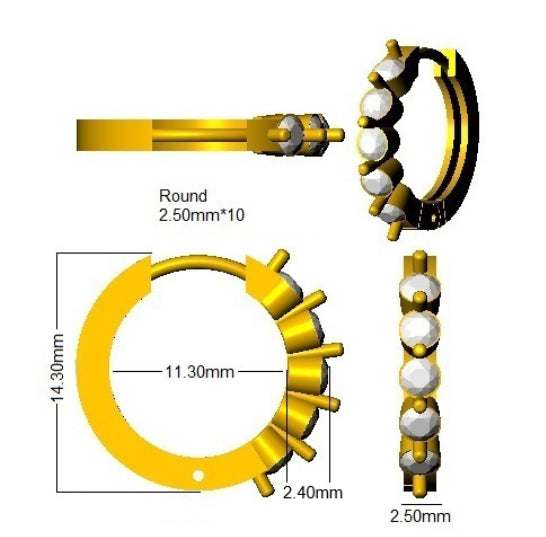 SE6952 — Earrings - 9k Yellow Gold detail