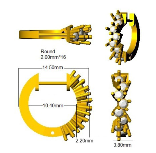 SE6962 — Earrings - 9k Yellow Gold detail