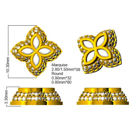 SE6963 — Earrings - 9k Yellow Gold detail