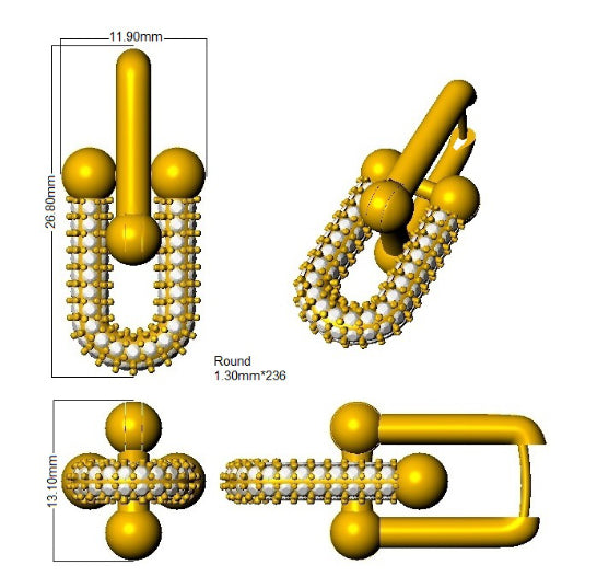 SE6966 — Earrings - 9k Yellow Gold detail