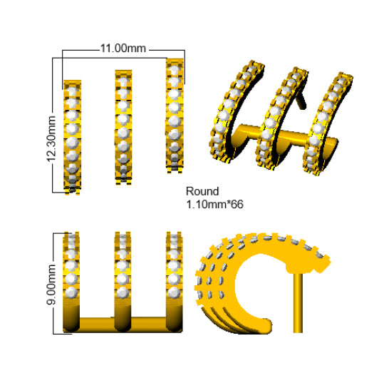 SE6970 — Earrings - 9k Yellow Gold detail