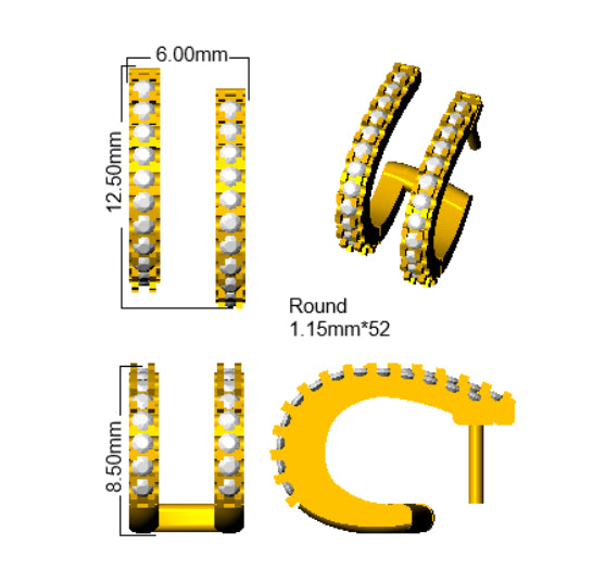 SE6971 — Earrings - 9k Yellow Gold detail