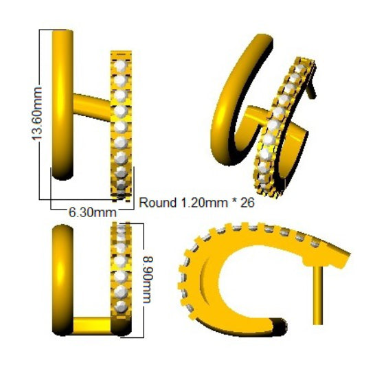 SE6972 — Earrings - 9k Yellow Gold detail
