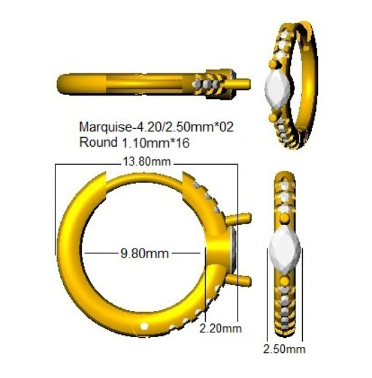 SE6977 — Earrings - 18k Yellow Gold detail