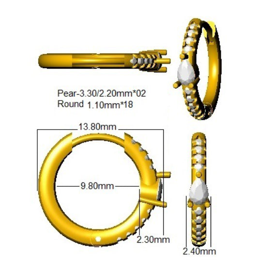 SE6978 — Earrings - 9k Yellow Gold detail