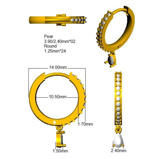 SE6980 — Earrings - 9k Yellow Gold detail