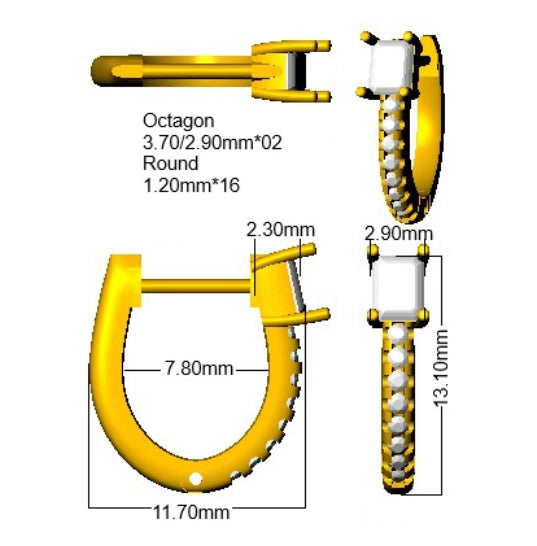 SE6982 — Earrings - 9k Yellow Gold detail