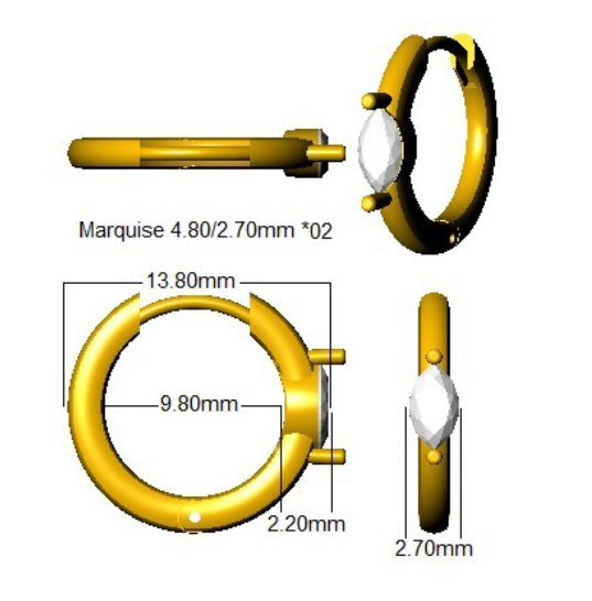 SE6989 — Earrings - 18k Yellow Gold detail