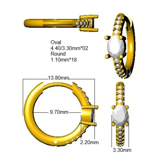 SE6992 — Earrings - 9k Yellow Gold detail