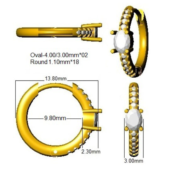 SE6993 — Earrings - 9k Yellow Gold detail