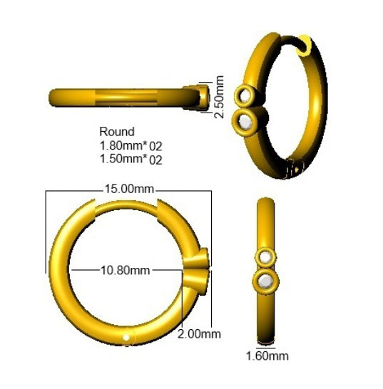 SE6996 — Earrings - 9k Yellow Gold detail