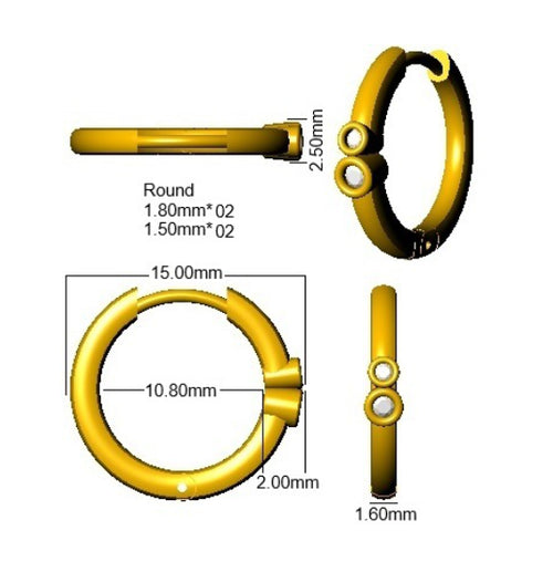 SE6996 — Earrings - 9k Yellow Gold detail
