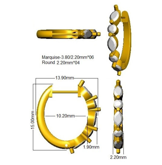 SE6998 — Earrings - 9k Yellow Gold detail