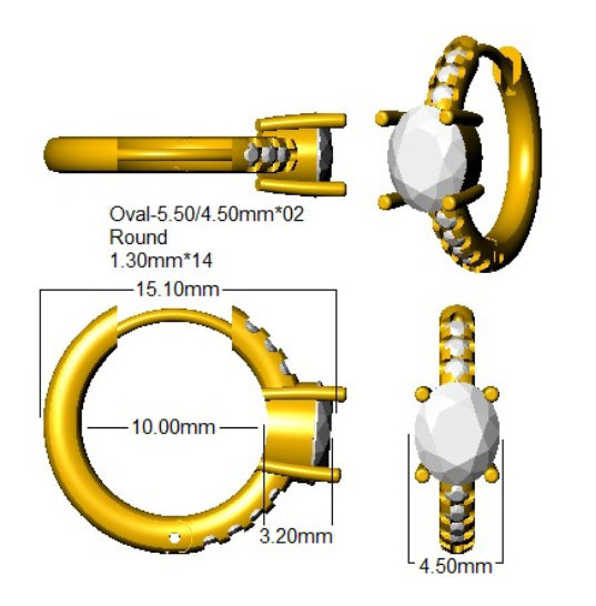SE7000 — Earrings - 18k Yellow Gold detail