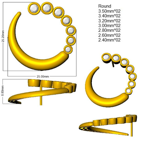 SE7011 — Earrings - 9k Yellow Gold detail