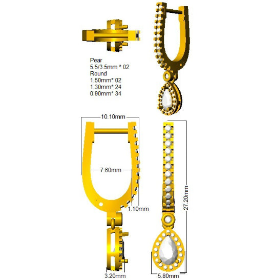 SE7017 — Earrings - 9k Yellow Gold detail