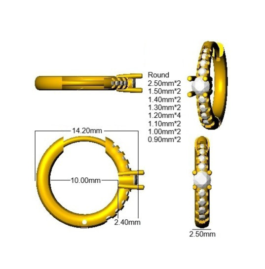 SE7020 — Earrings - 9k Yellow Gold detail