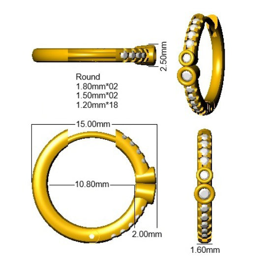 SE7021 — Earrings - 9k Yellow Gold detail