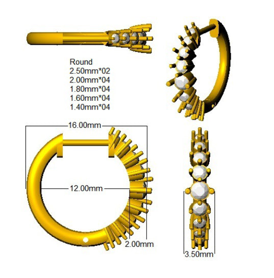 SE7023 — Earrings - 9k Yellow Gold detail