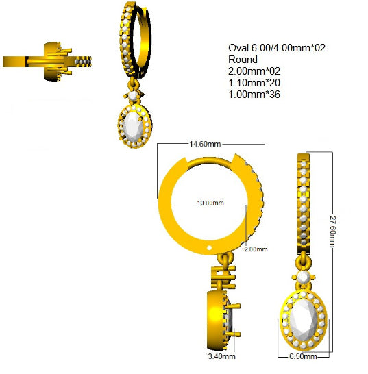 SE7038 — Earrings - 9k Yellow Gold detail