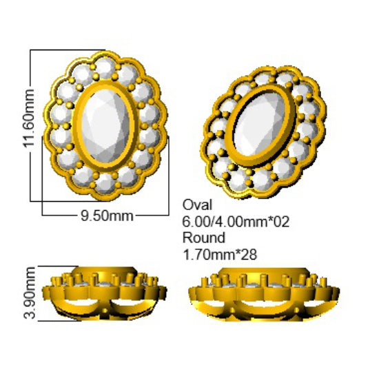 SE7055 — Earrings - 9k Yellow Gold detail