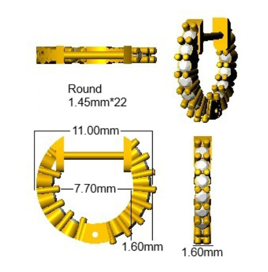 SE7057 — Earrings - 9k Yellow Gold detail