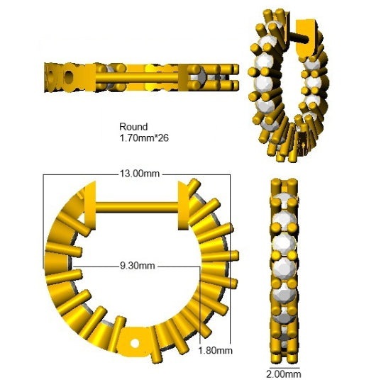 SE7058 — Earrings - 9k Yellow Gold detail