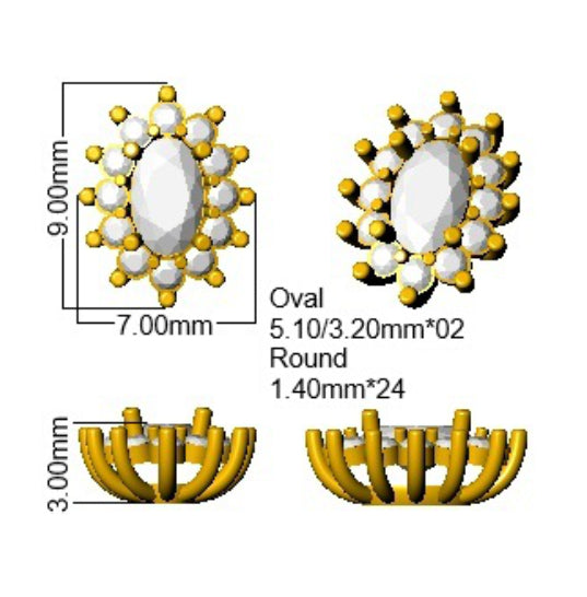SE7062 — Earrings - 9 KT Yellow Gold detail