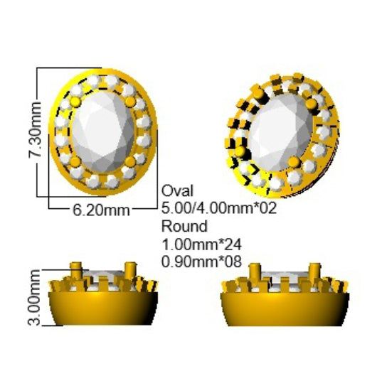 SE7065 — Earrings - 9k Yellow Gold detail