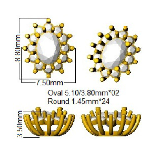 SE7066 — Earrings - 9k Yellow Gold detail
