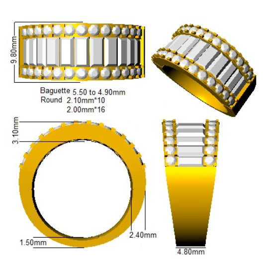SL6704 — Ring - 9k Yellow Gold detail