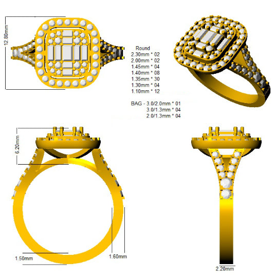 SL7216 — Ring - 9k Yellow Gold detail