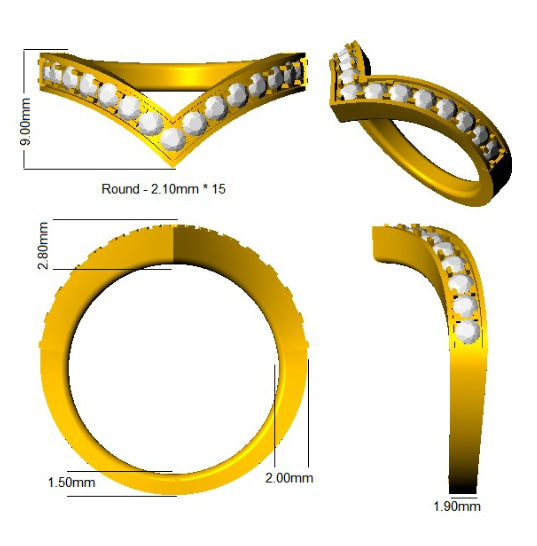 SL7291 — Ring - 9k Yellow Gold detail